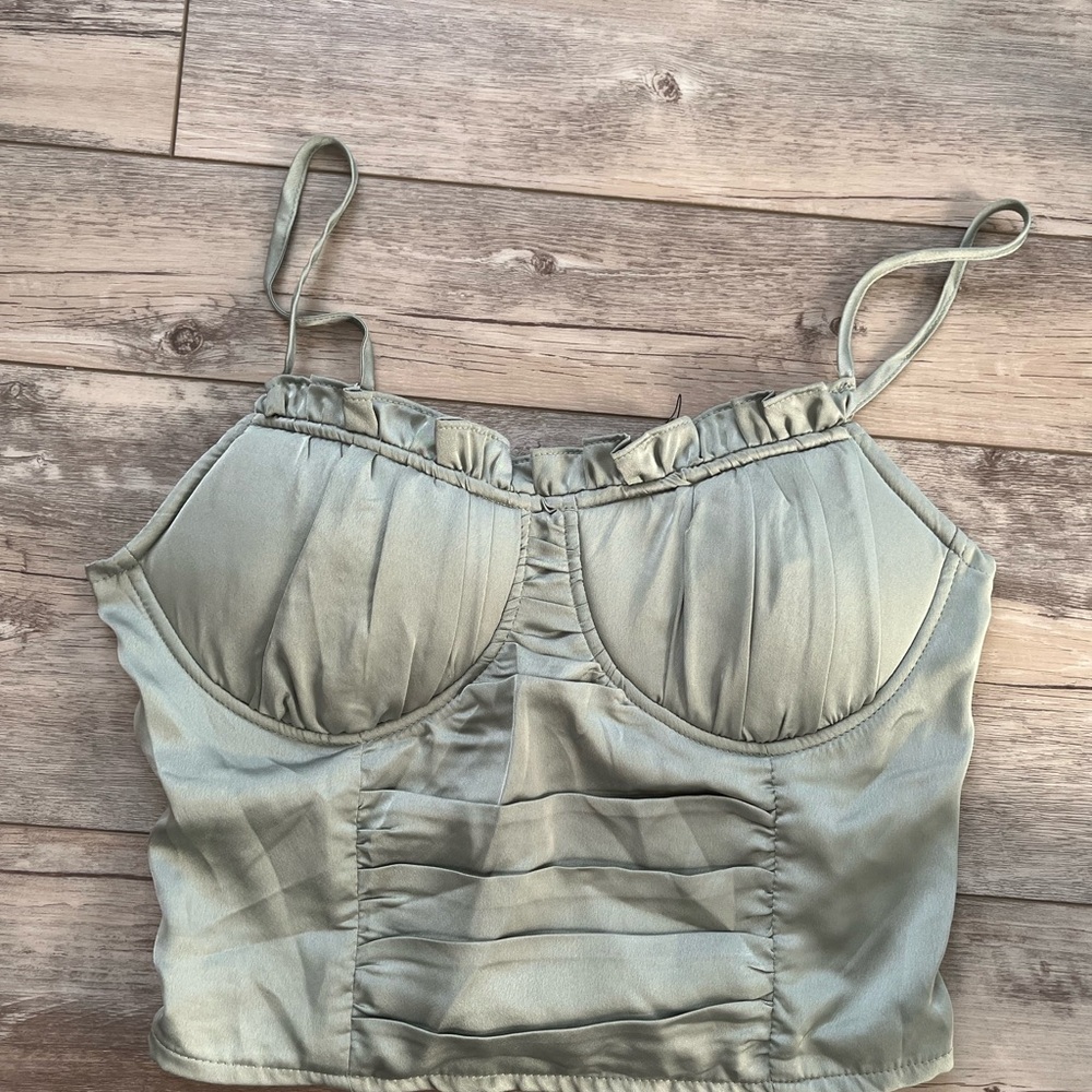 Bustier green tank top
